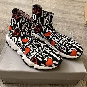 Auth Balenciaga Speed Jacquard Pairs Sock Sneakers